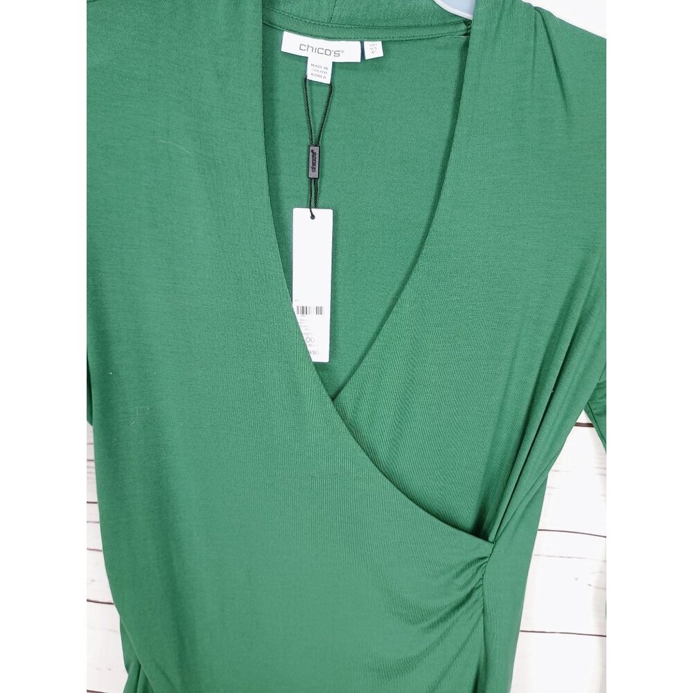 Chico's Green Wrap Blouse - Picture 5 of 7